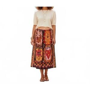 NEW ME369 vanessa printed midi skirt in sunset 715